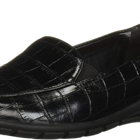 Women's Abriana Loafer Flat 100% Croco Leather Cushioned Sole Flexible Outsole
